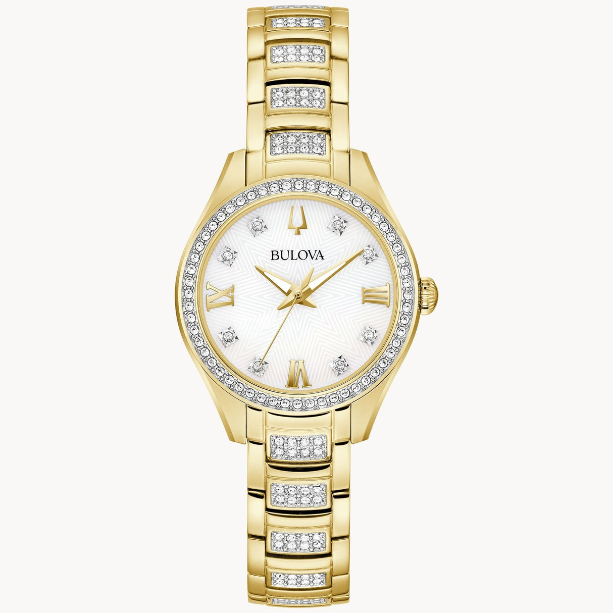 98L306 Reloj Bulova Cristal de señorita banda de acero inoxidable 29 mm