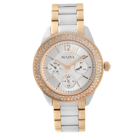 98N100 Bulova Reloj de Pulsera de Cristal para Mujer