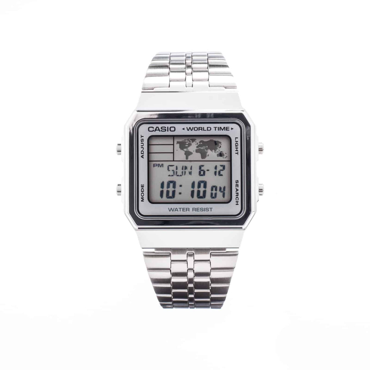 A-500WA-7 Reloj Casio para Caballero, Vintage Clásico Hora Mundial