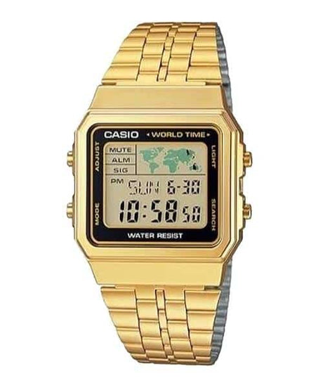 A-500WGA-1 Reloj Casio para Hombre, Vintage Clásico Hora Mundial