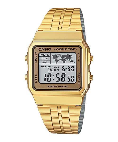 A-500WGA-9 Reloj Casio para Hombre, Vintage Clásico Hora Mundial