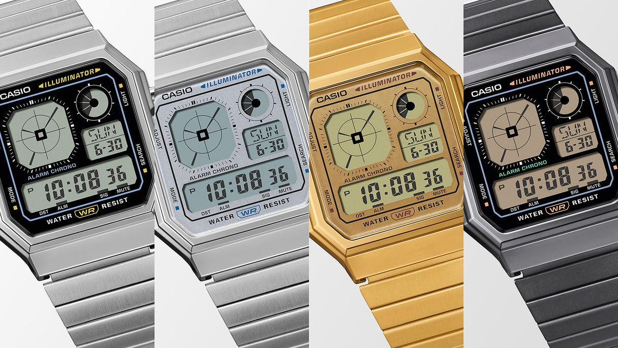 A130WE-1A Casio de caballero pulsera de metal digital