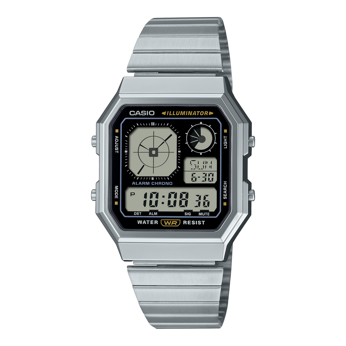 A130WE-1A Casio de caballero pulsera de metal digital