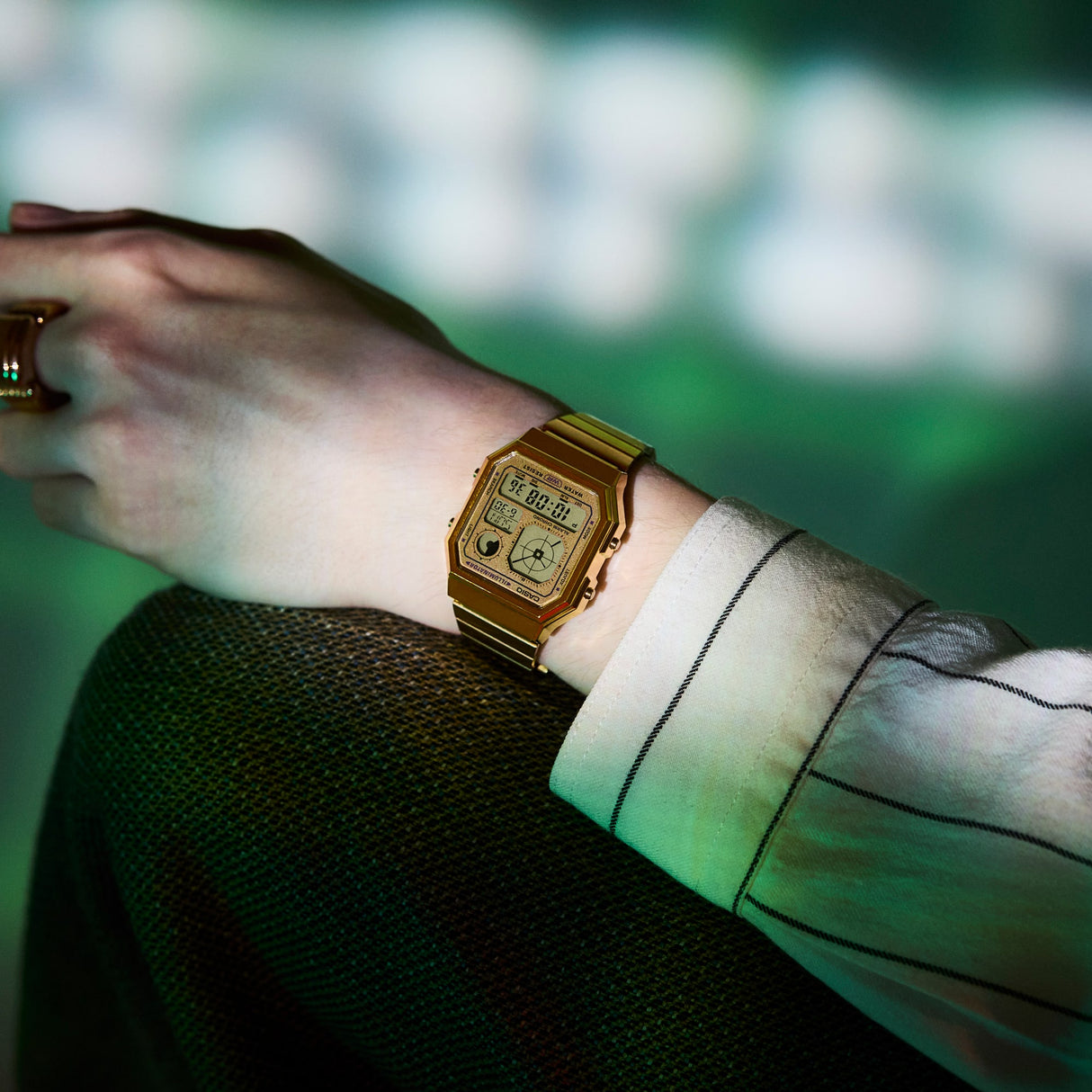 A130WEG-9A Casio de hombre pulsera de acero inoxidable digital