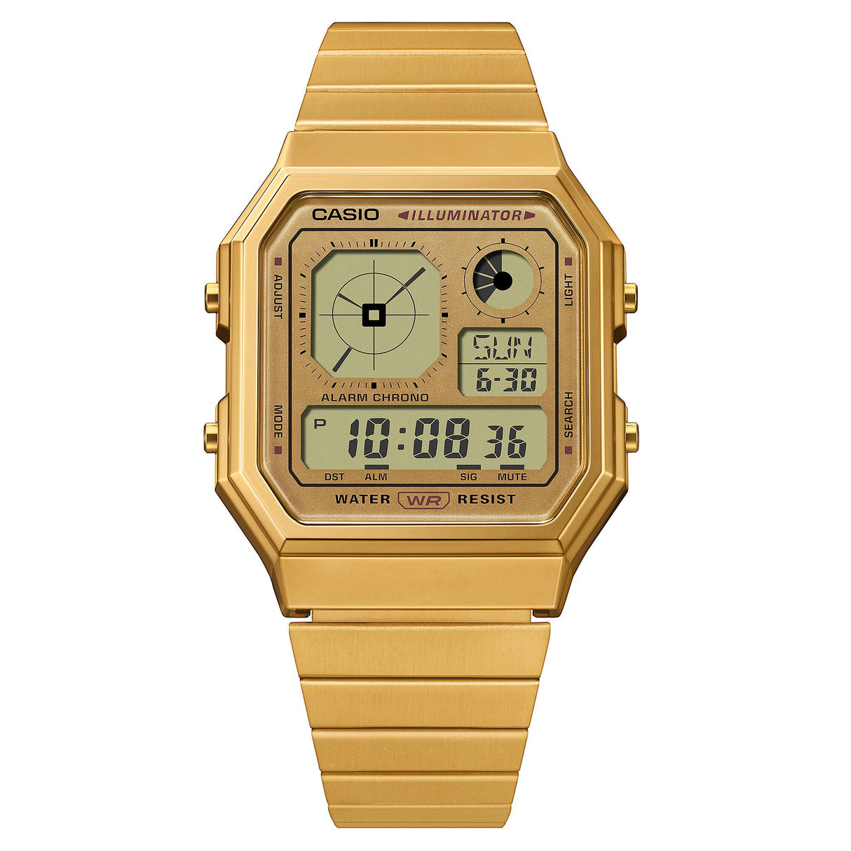 A130WEG-9A Casio de hombre pulsera de acero inoxidable digital