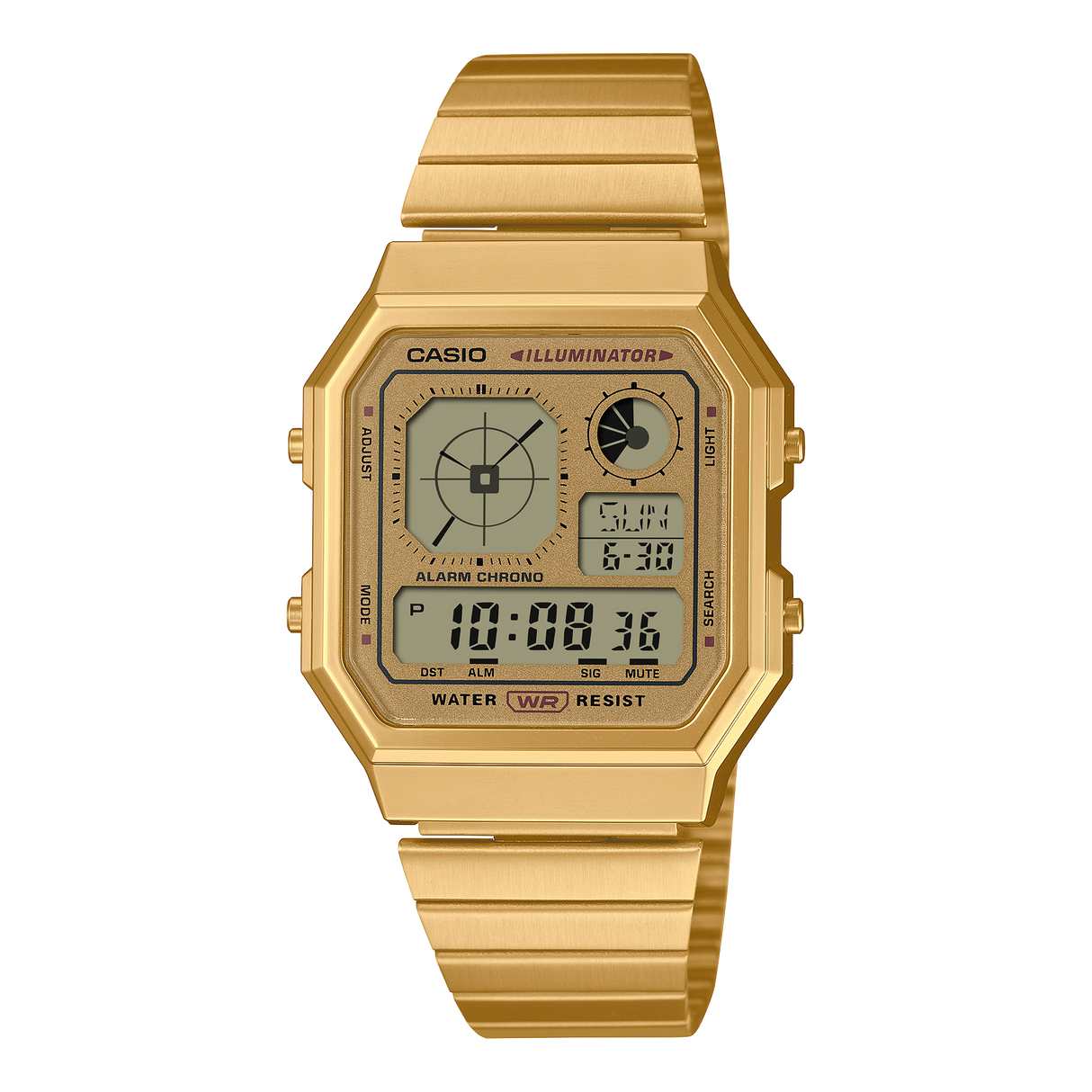 A130WEG-9A Casio de hombre pulsera de acero inoxidable digital