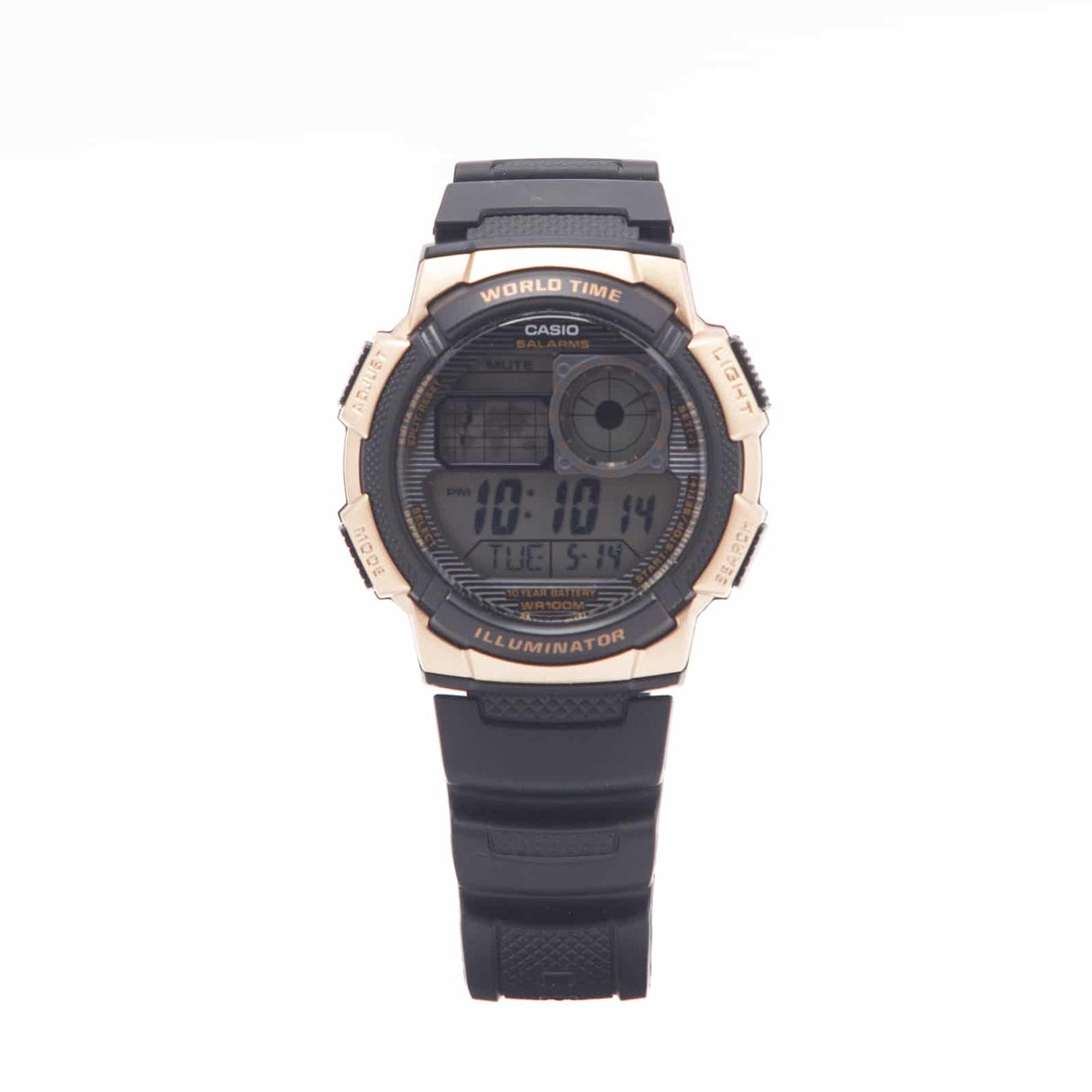 AE-1000W-1A3V Reloj Casio para Hombre, Illuminator Hora Mundial 10 Años de Batería