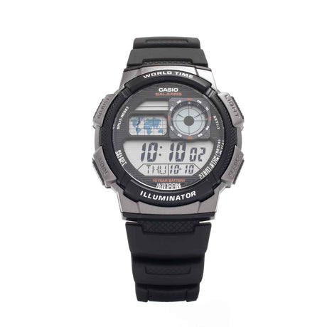 AE-1000W-1BV Reloj Casio para Hombre, Illuminator Hora Mundial 10 Años de Batería