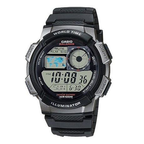 AE-1000W-7AV Reloj Casio para Hombre, Illuminator Hora Mundial 10 Años de Batería