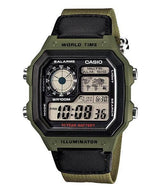 AE-1200WHB-3BV Reloj Casio para Hombre, Illuminator Hora Mundial 10 Años de Batería