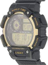 AE-1400WH-9AV Reloj Casio para Hombre, Illuminator Hora Mundial 10 Años de Batería