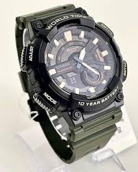 AEQ-110W-3AV Reloj Casio para Hombre, Hora Mundial, Telememo 30, 10 Años de Batería