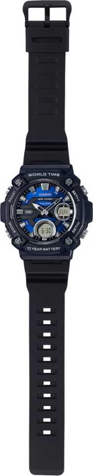 AEQ-120W-2AV Reloj Casio para Hombre, Hora Mundial 10 Años de Batería