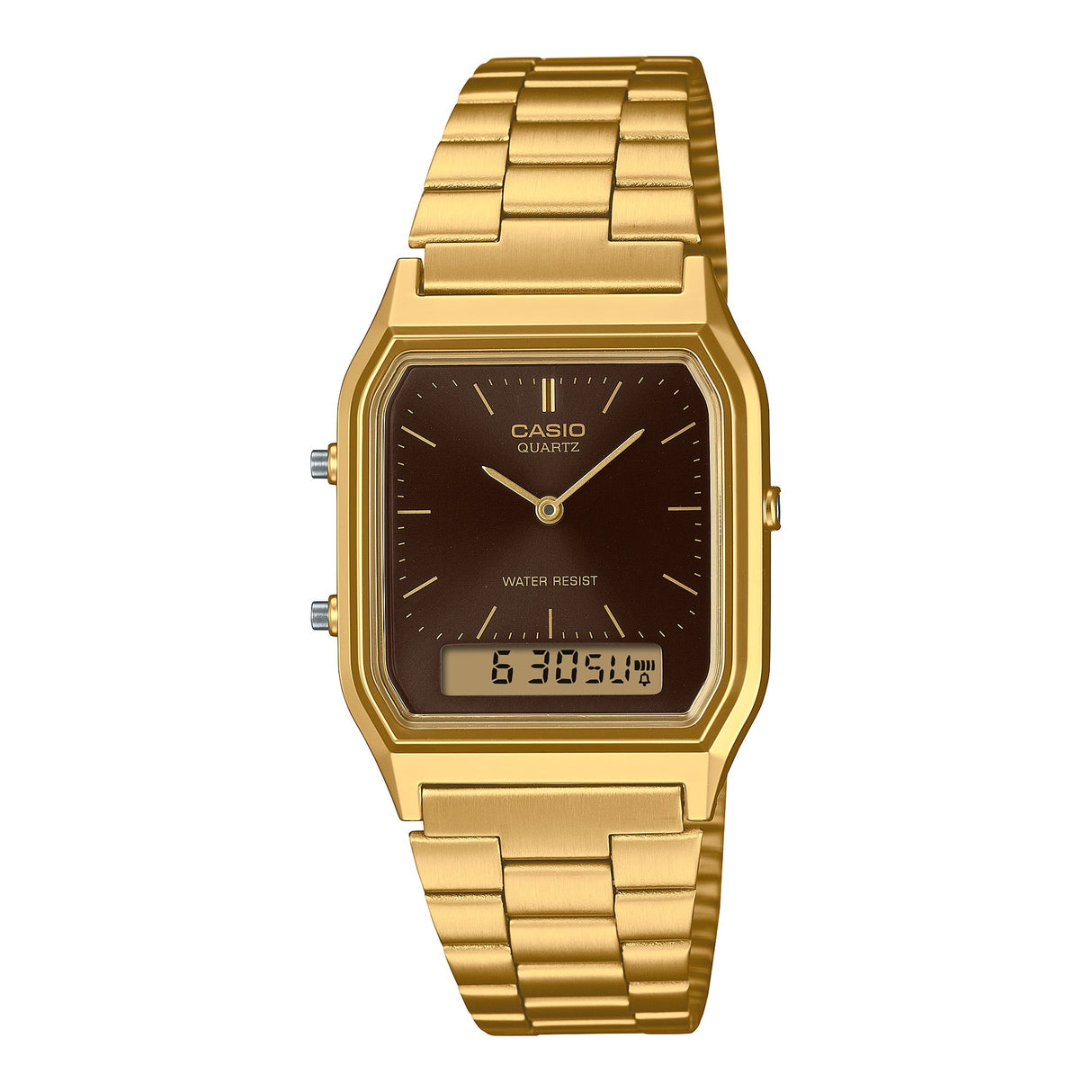 AQ-230GA-5A Casio reloj unisex pulsera de acero análogo