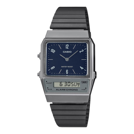 AQ-800EB-2A Reloj Casio Vintage Clásico Unisex con Pulsera de Metal y Doble Hora