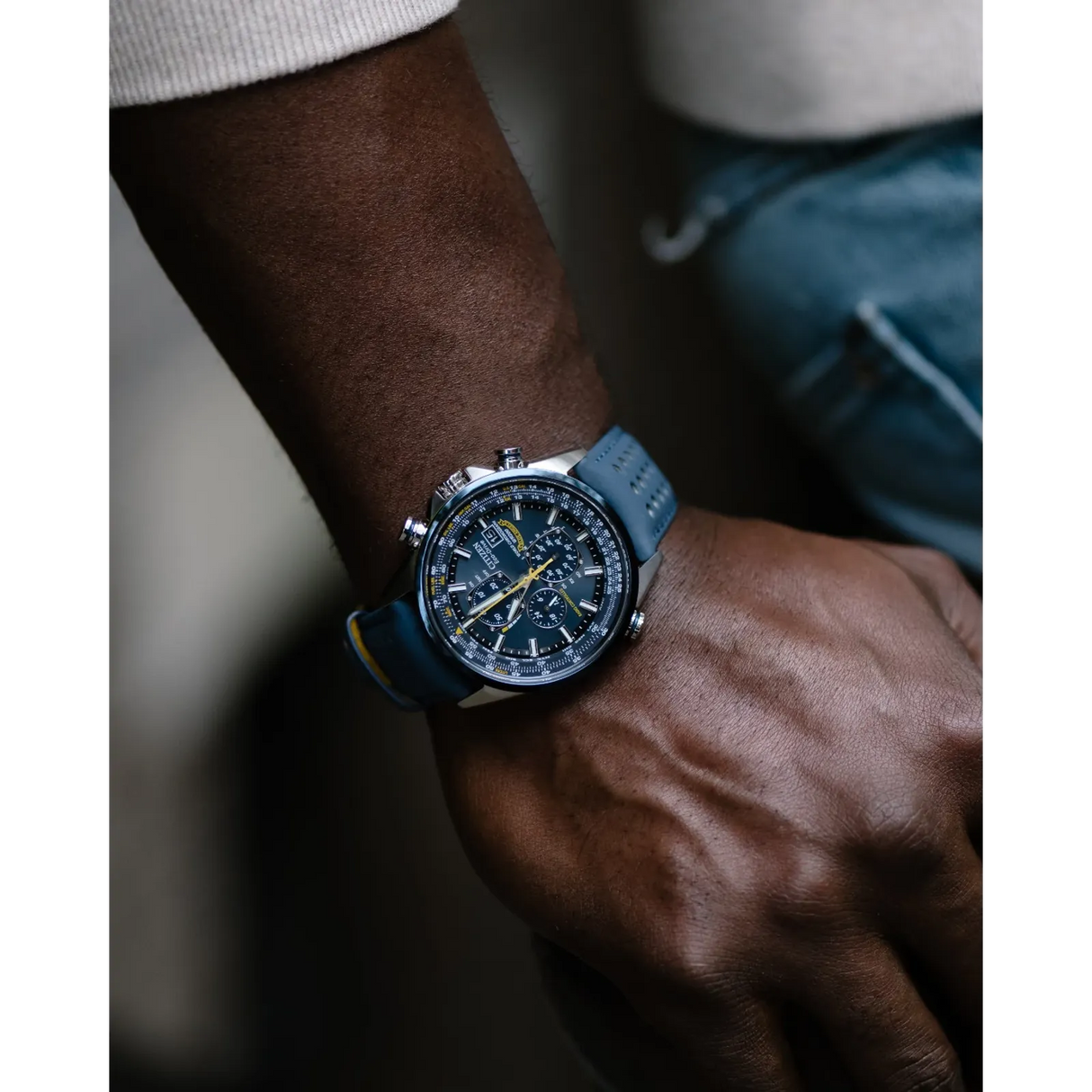 AT8020-03L Citizen World Chronograph Blue Angels de hombre pulsera de caucho