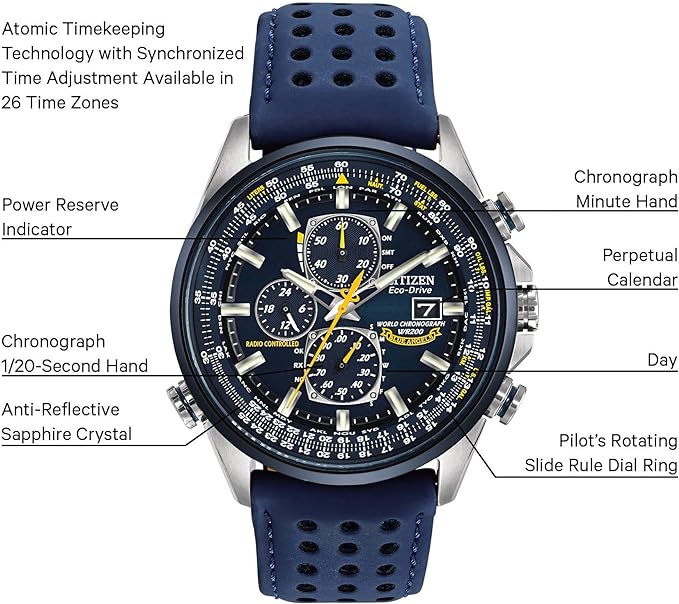AT8020-03L Citizen World Chronograph Blue Angels de hombre pulsera de caucho