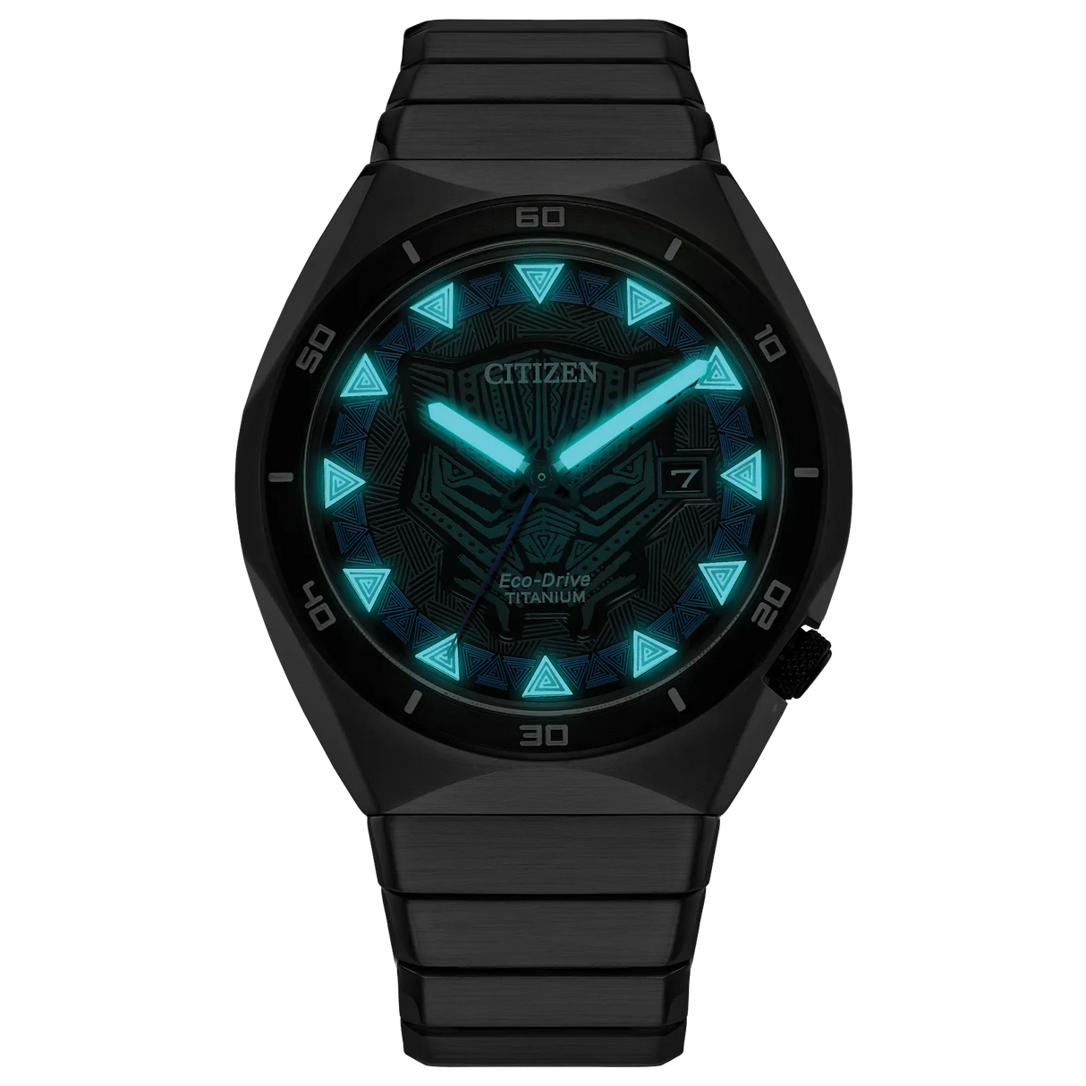 AW1668-50W Citizen Black Panter Marvel Edition de hombre pulsera de acero inoxidable