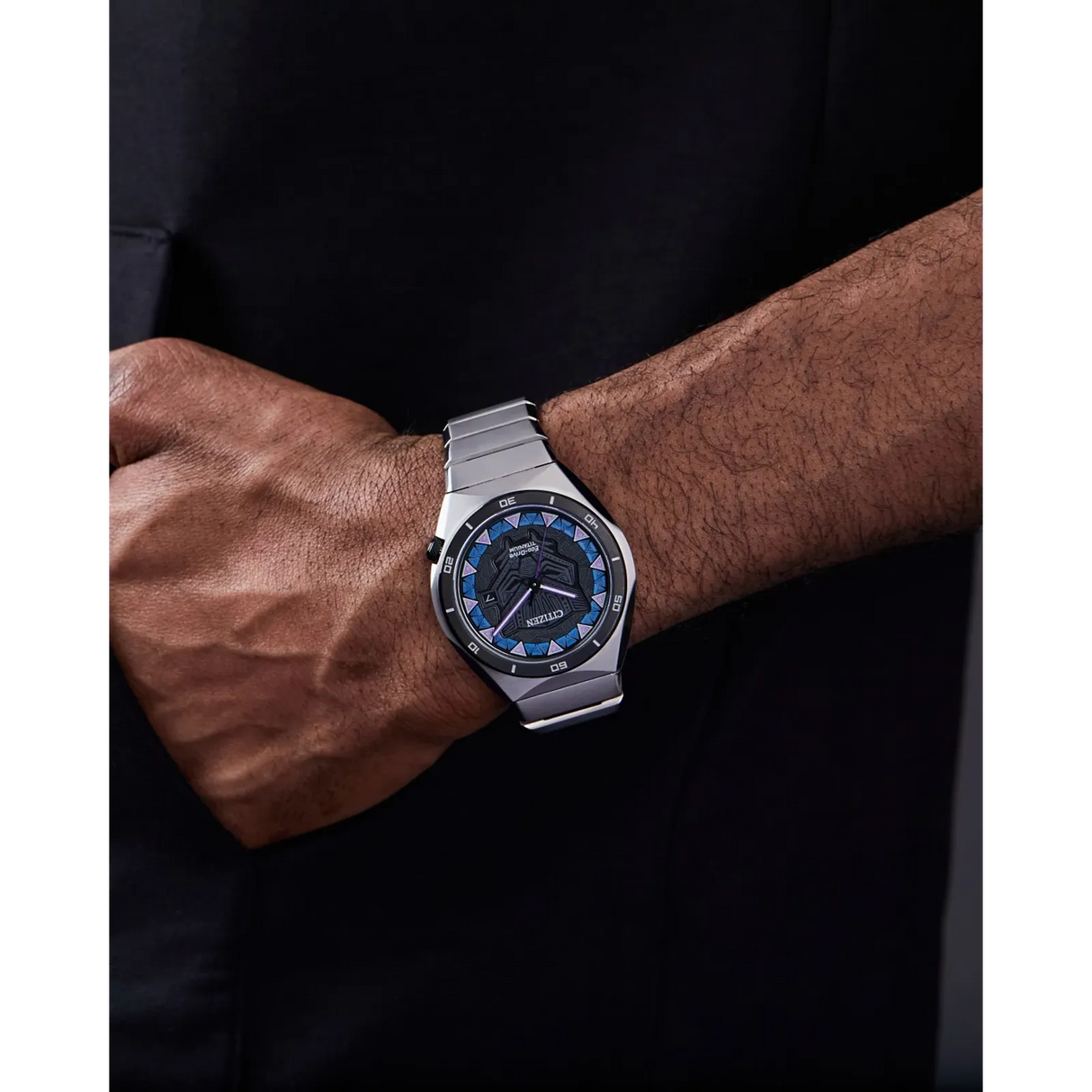 AW1668-50W Citizen Black Panter Marvel Edition de hombre pulsera de acero inoxidable