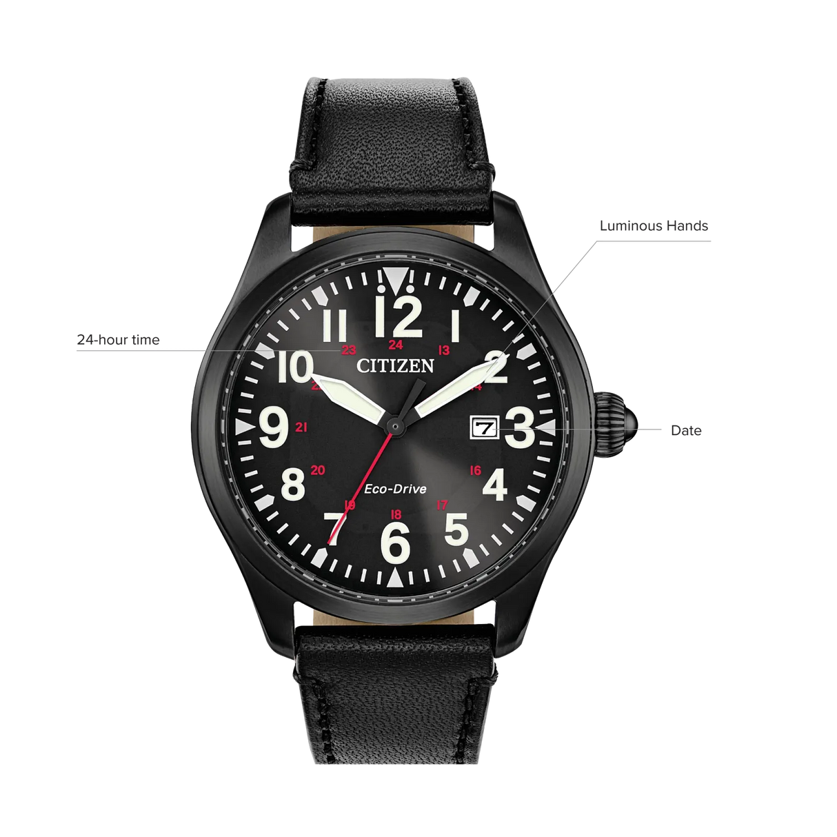 BM6835-15E Citizen Garrison de hombre pulsera de cuero
