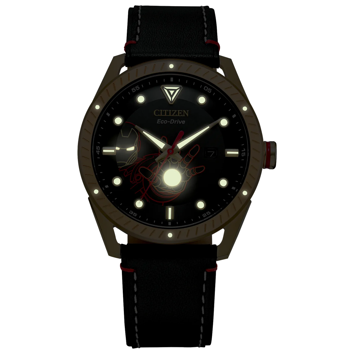 BM6992-09W Citizen Tony Stark Marvel Edition pulsera de cuero