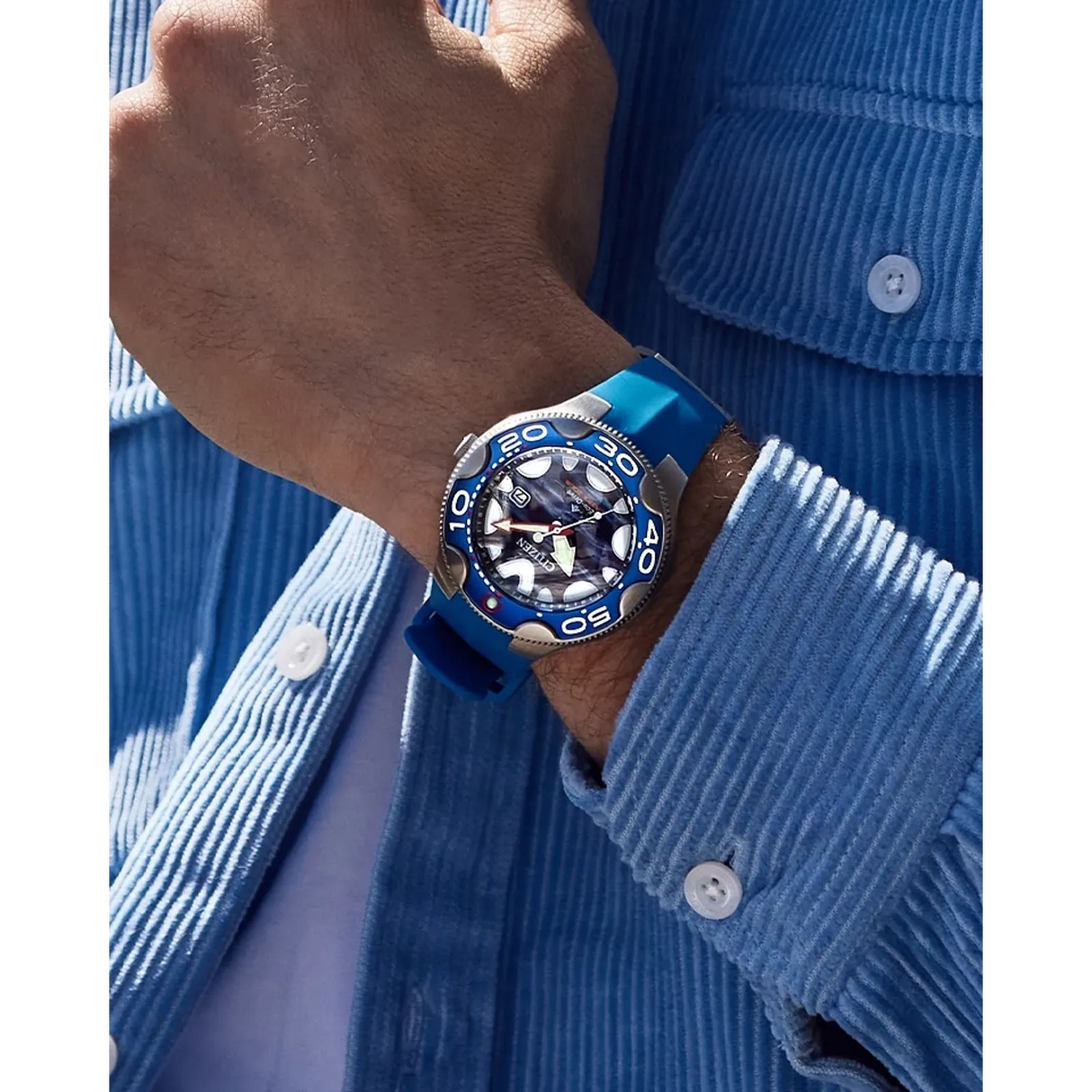 BN0238-02L Citizen Promaster Dive Blue Orca de hombre pulsera de caucho