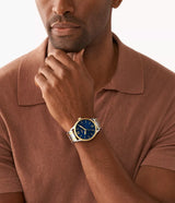BQ2786SET Reloj Fossil Fenmore de caballero pulsera de metal más pulsera de cuero 44mm