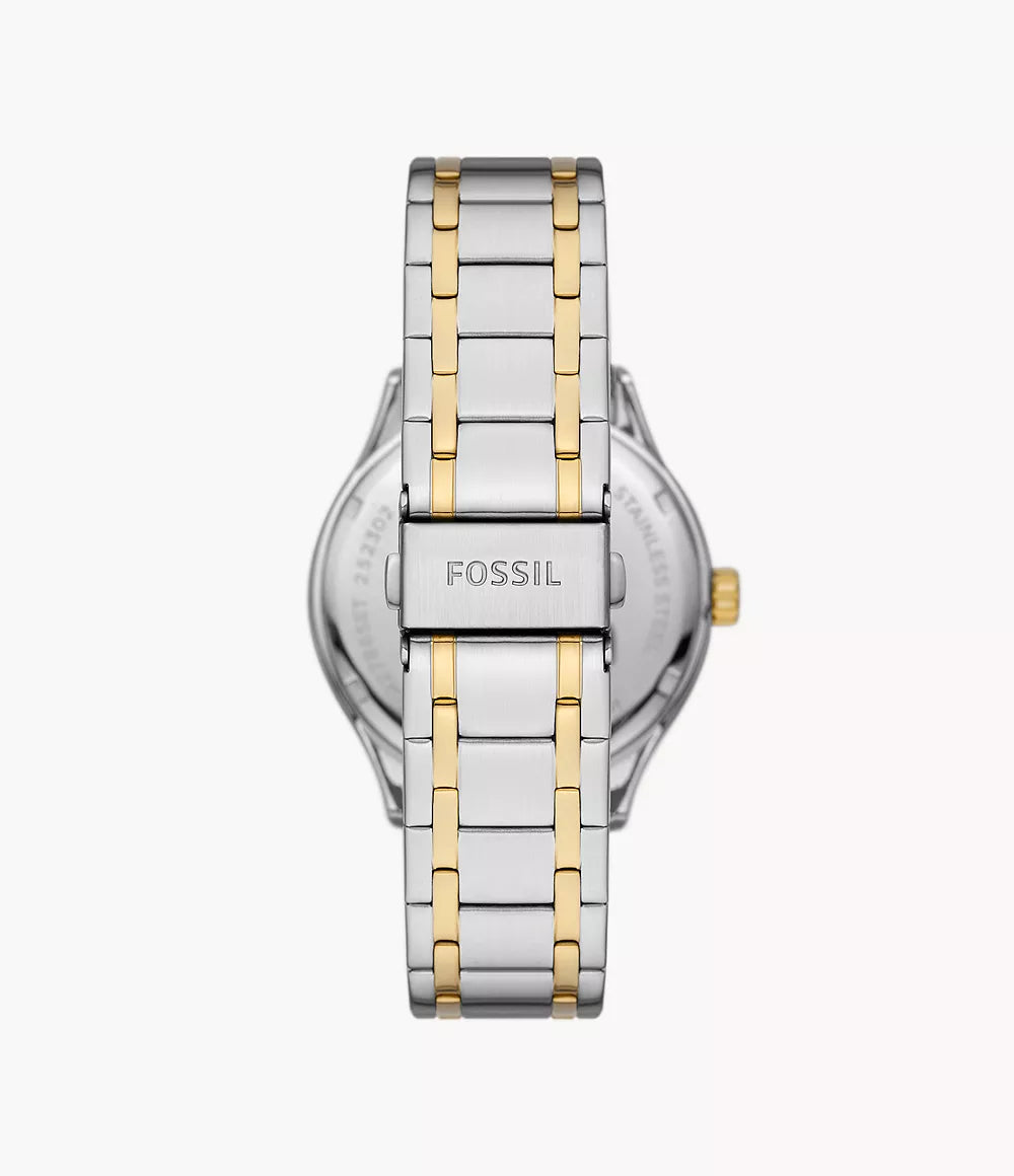 BQ2786SET Reloj Fossil Fenmore de caballero pulsera de metal más pulsera de cuero 44mm