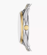 BQ2786SET Reloj Fossil Fenmore de caballero pulsera de metal más pulsera de cuero 44mm