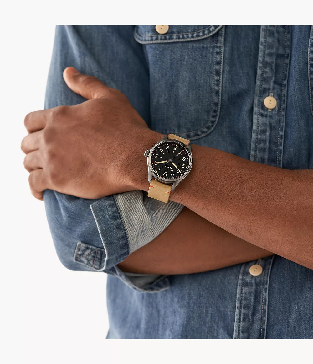 BQ2792 Reloj Fossil Easton de caballero banda de piel 42mm