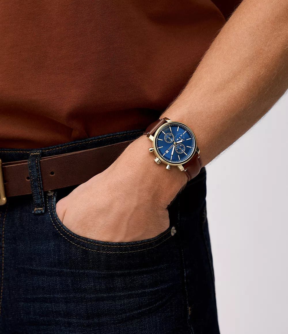 BQ2848 Fossil Rhett de hombre pulsera de cuero