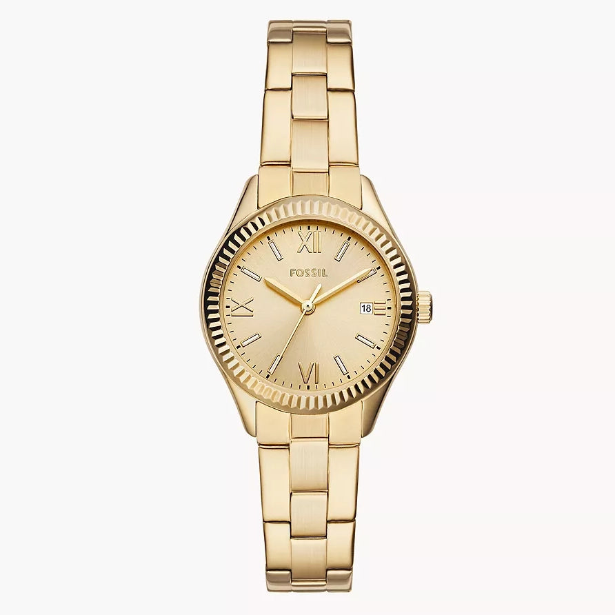 BQ3638 Fossil Rye de dama correa de metal