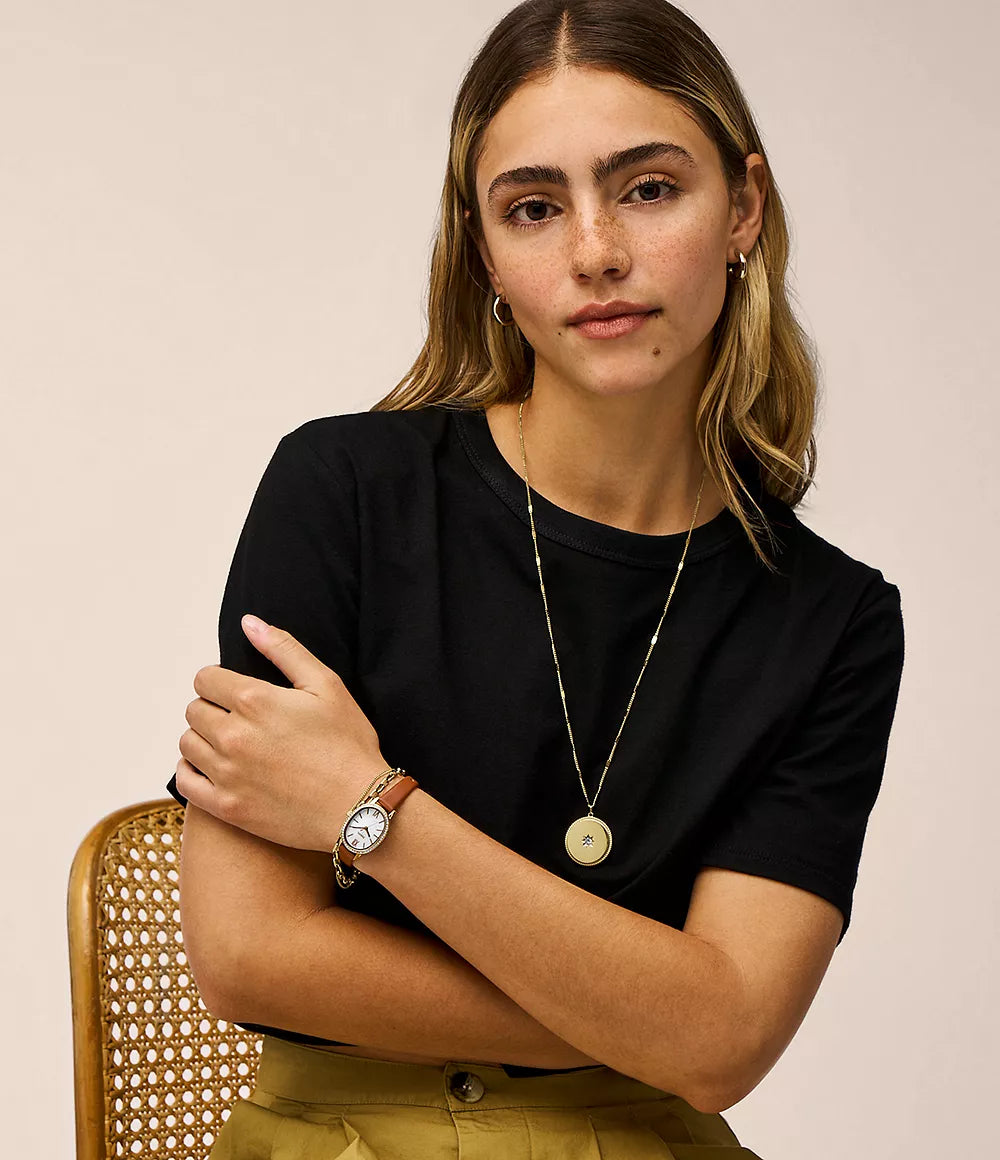 BQ3973 Reloj Fossil Prenny de dama pulsera de piel 23 mm