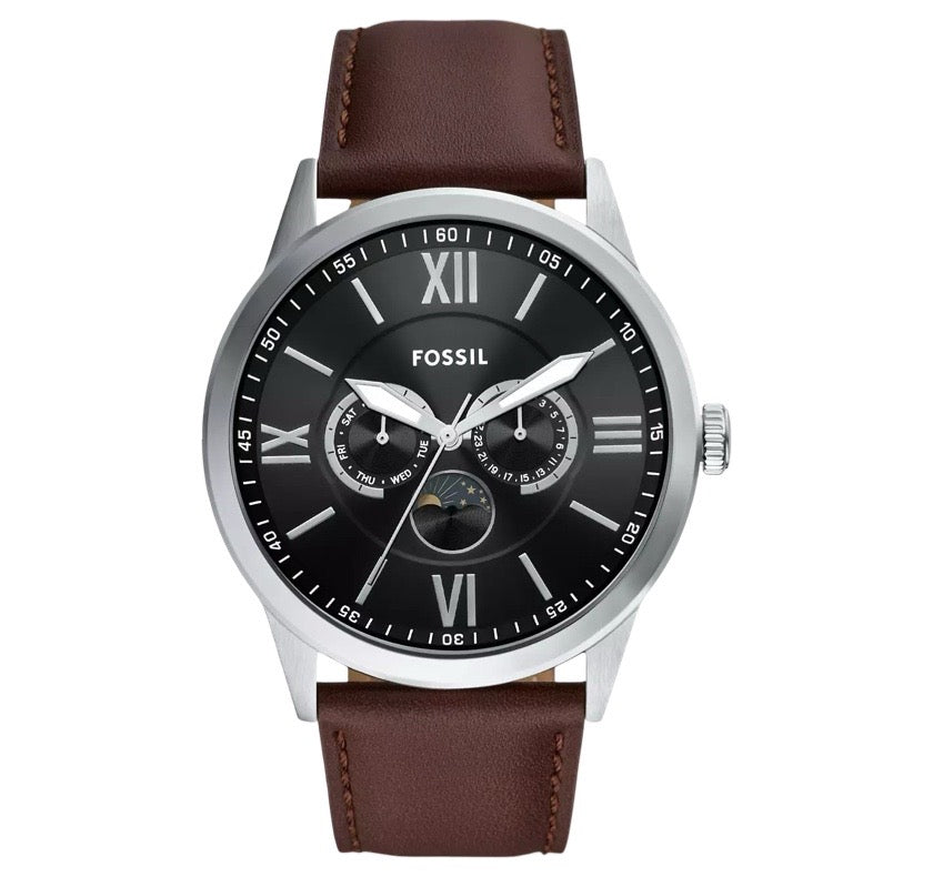 BQM7086 Reloj Fossil Flynn de caballero correa de cuero 48 mm