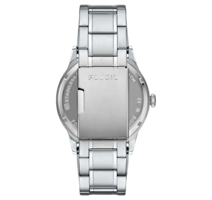 BQM7088 Reloj Fossil Flynn Moonphase de caballero banda de metal 48 mm