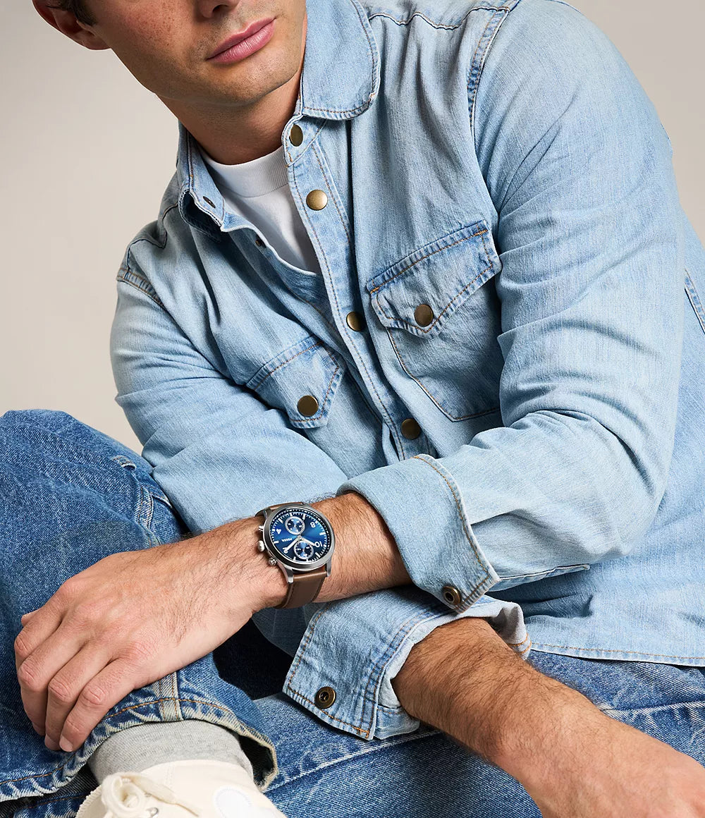 BQM7090 Reloj Fossil Bennett de hombre pulsera de piel 45 mm