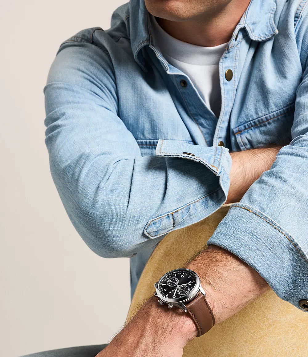 BQM7091 Reloj Fossil Bennett de hombre banda de piel 45 mm