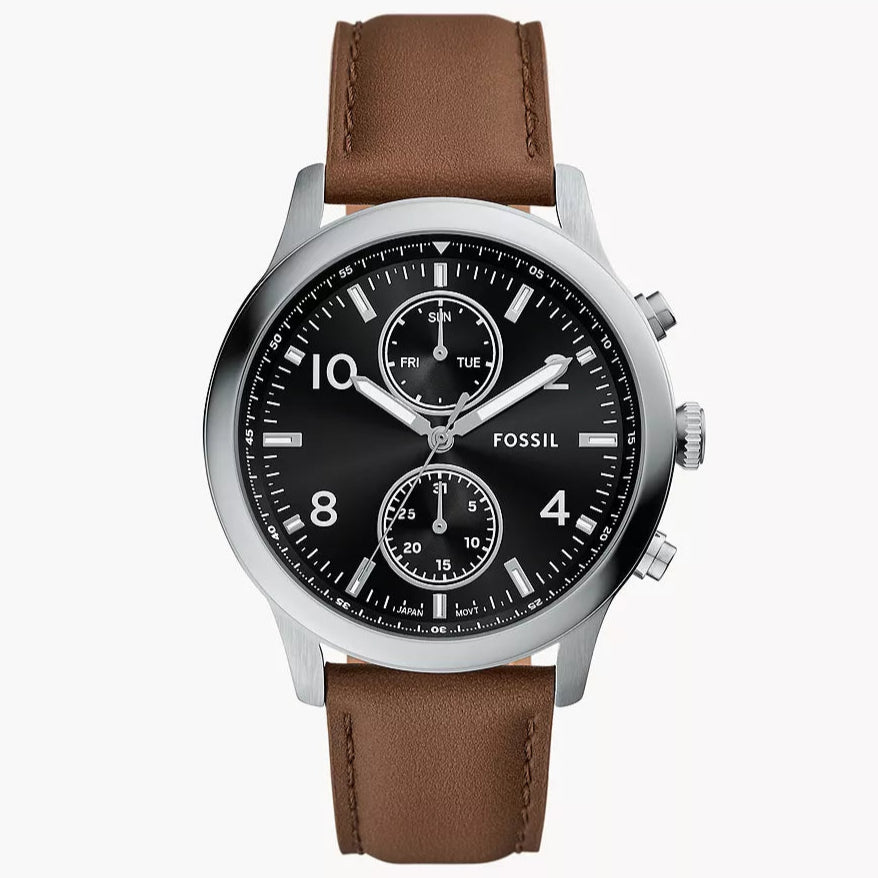 BQM7091 Reloj Fossil Bennett de hombre banda de piel 45 mm