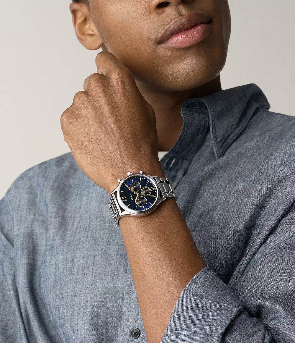 BQM7102 Reloj  Fossil Fenmore de hombre pulsera de metal