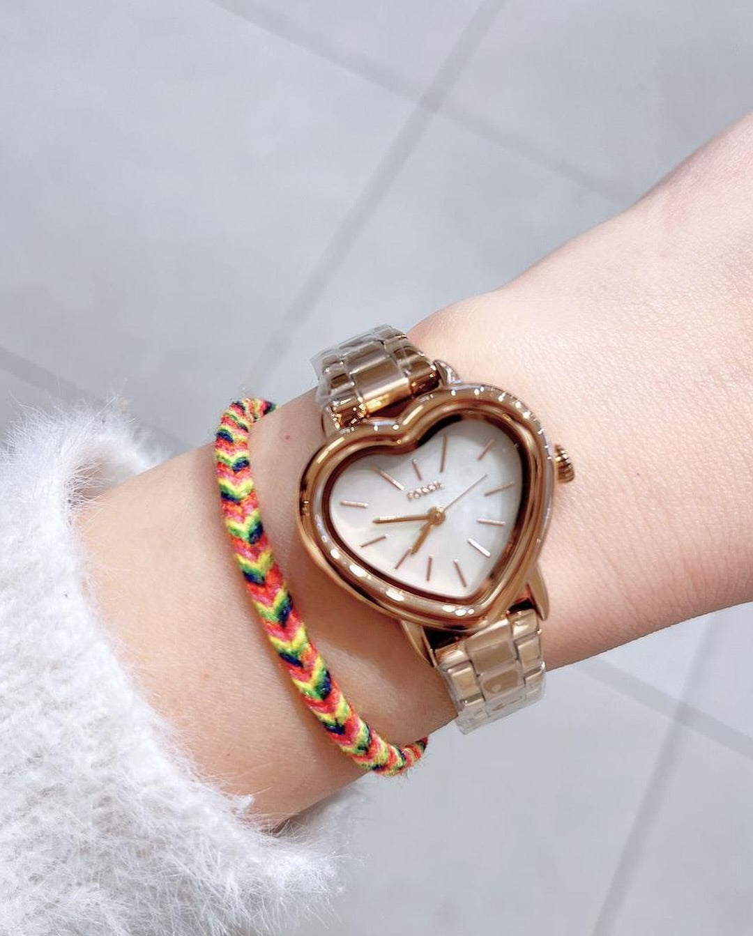 BQW8011 Fossil Karli Heart de dama pulsera de acero inoxidable