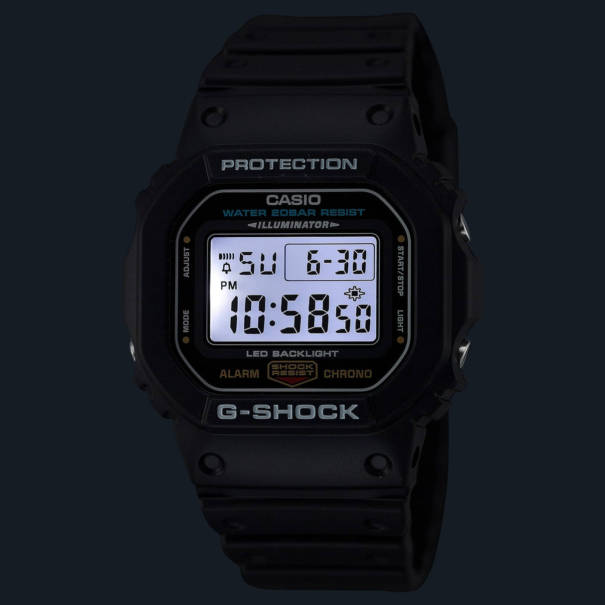 DW-5600UE-1 Reloj G-Shock Pulsera de Caucho para Caballero Digital