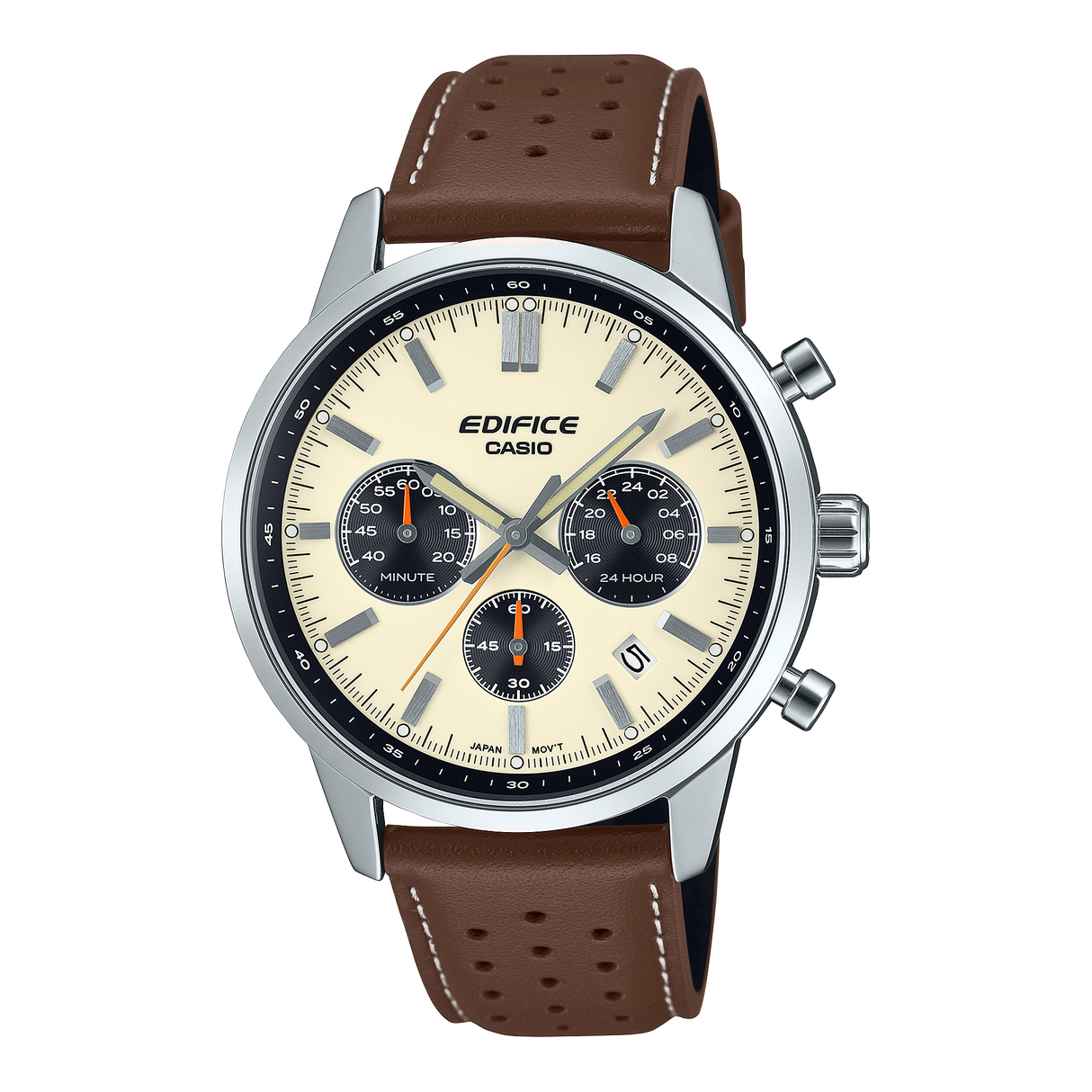 EFR-575L-7A Reloj Edifice de hombre pulsera de cuero 48 mm