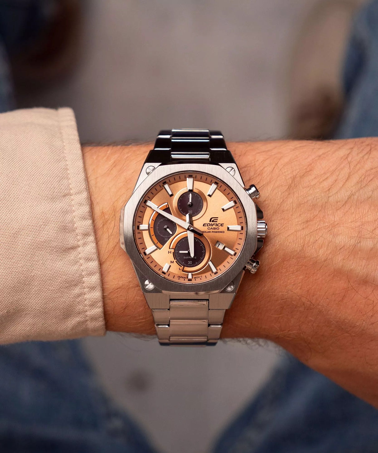 EFS-S570D-5A Edifice reloj para caballero correa de metal