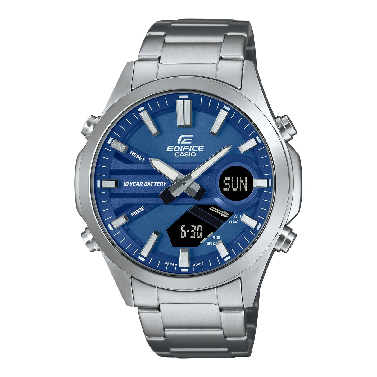 EFV-C120D-2A Reloj Edifice para Hombre Doble Hora Pulsera de Metal