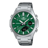 EFV-C120D-3A Reloj Edifice para Caballero Doble Hora Pulsera de Acero Inoxidable