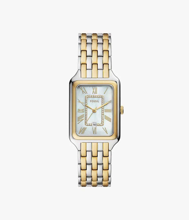 ES5305 Fossil para mujer pulsera de metal plateado con dorado