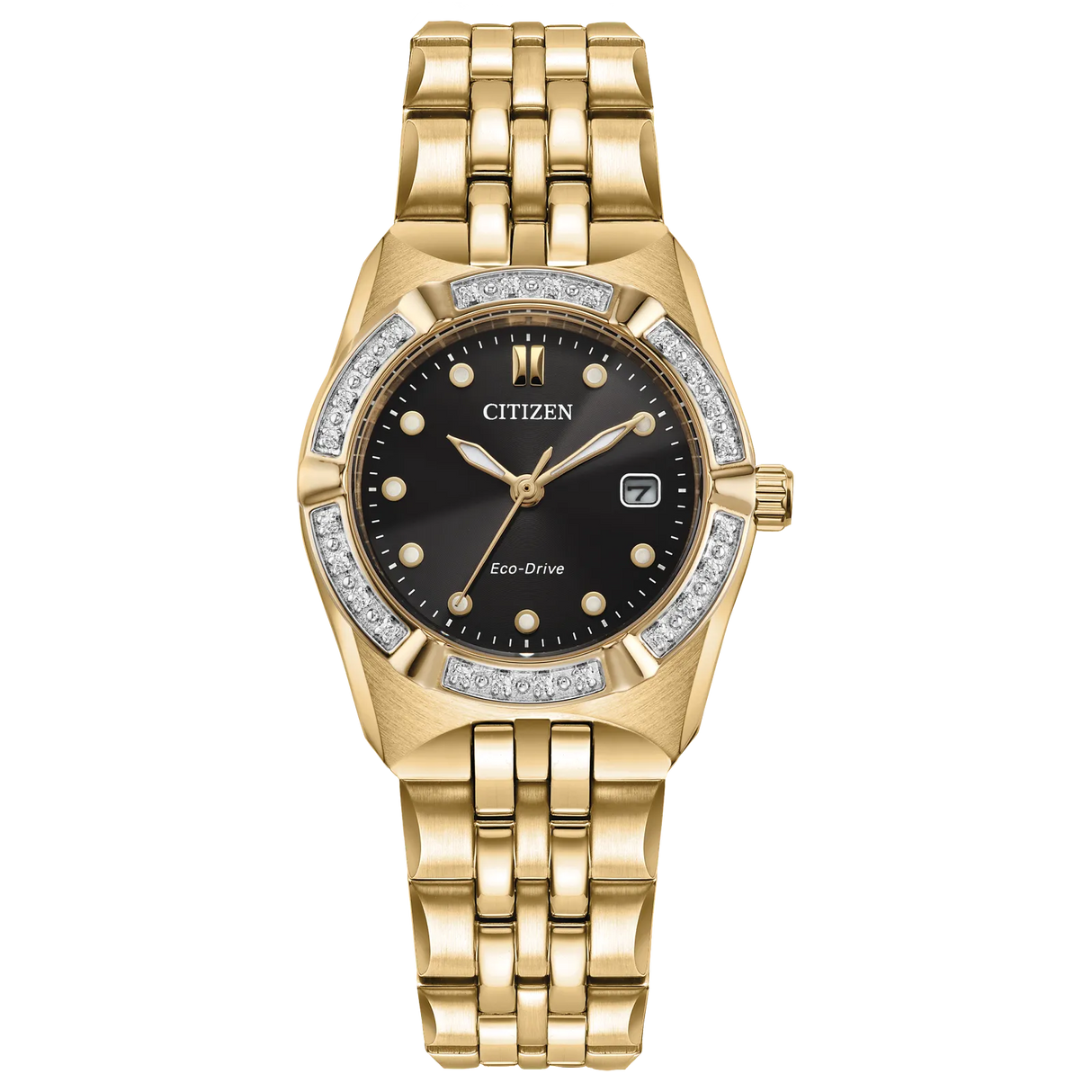 EW2712-55E Reloj Citizen Corso de dama pulsera de metal con diamantes incrustados 28 mm