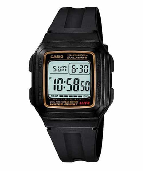 F-201WA-9A Reloj Casio para Hombre, Illuminator 10 Años de Batería