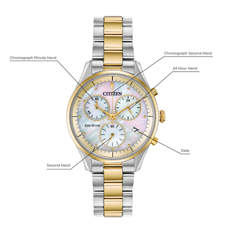 FB1444-56D Citizen Chandler Chrono de dama pulsera de metal