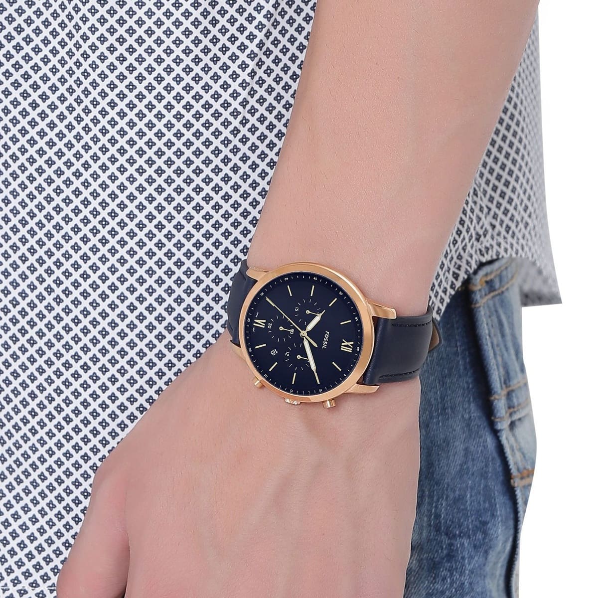 FS5454 Reloj Fossil Neutra de hombre banda de piel 44mm